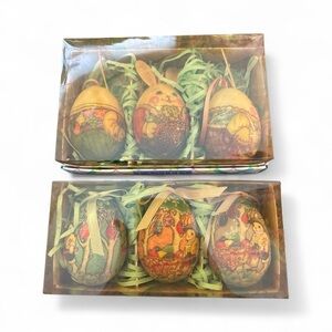 May Department Stores Company Decoupage Easter Egg Ornaments. NIB Bundle
